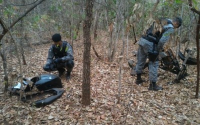 PM encontra motocicleta furtada com peças faltando em zona rural de Três Lagoas
