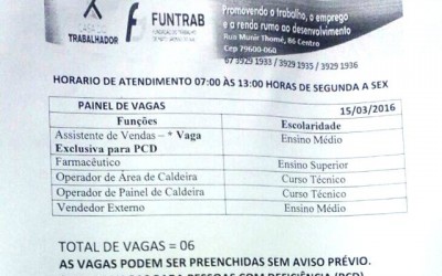 Vejas as vagas de trabalho para esta terça-feira em Três Lagoas