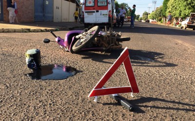 Motociclista fica ferido em acidente no bairro Lapa em Três Lagoas 