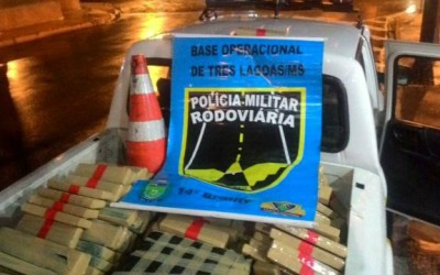 PRE de Três Lagoas apreende mais de 400 kg de maconha na MS 395