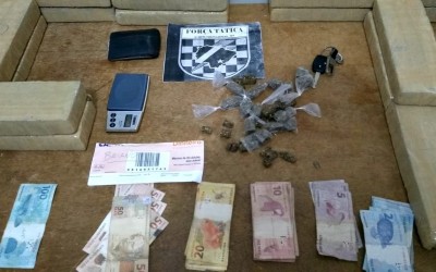 Trio é detido pela Força Tática com mais de 14 kg de maconha e R$ 1.801,50 em espécie