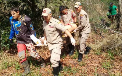  Após queda, motociclista que fazia trilha na “Cascalheira” é socorrido neste domingo 