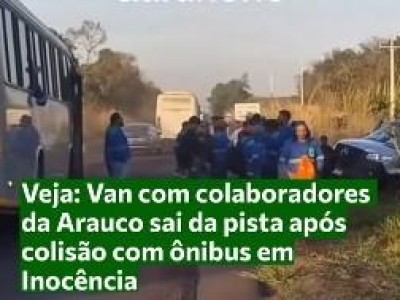 Ultrapassagem termina em grave acidente entre van e ônibus com trabalhadores entre Três Lagoas e Inocência