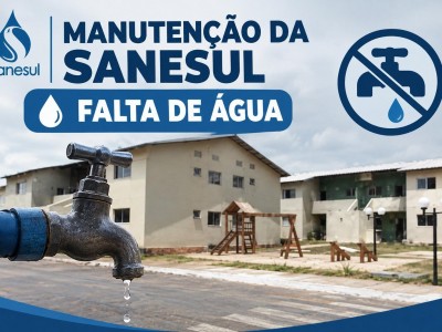 Manutenção da Sanesul pode causar falta de água e baixa pressão de bairros na região do Novo Oeste em Três Lagoas