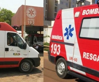 Carro bate em poste, capota e mobiliza esquipes do SAMU e bombeiros 
