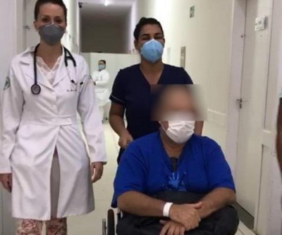 Empresário de Três Lagoas curado da COVID-19 é aplaudido em sua saída do hospital 