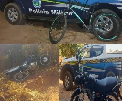 PM recupera motos furtadas e até bicicleta durante 