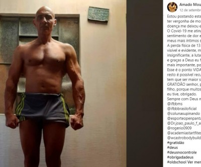 Após perder 13 kg de massa muscular por causa da Covid-19, fisiculturista desabafa e emociona internautas 