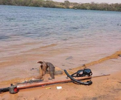 Homem é preso por pescar com arpão peixes fora da medida na região da 