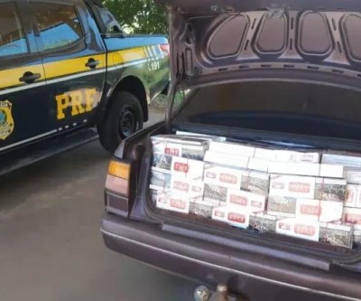 Celulares e 20 mil maços de cigarros contrabandeados do Paraguai são apreendidos e trazidos para a PF de Três Lagoas 