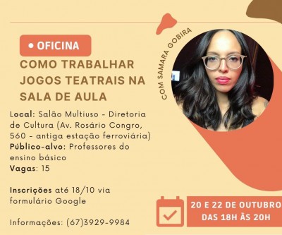 TEATRO – Estão abertas inscrições para a oficina
