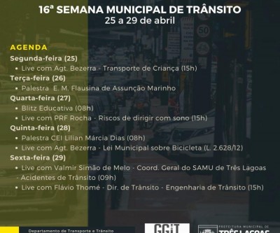 Live com tema “ Transporte de Crianças” abre o cronograma de atividades da 16ª Semana Municipal de Trânsito