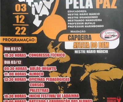 Capoeira: 13° Festival Jogando pela Paz acontecerá neste fim de semana