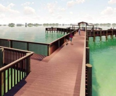 Construção de deck altera trajeto de caminhada na Lagoa Maior