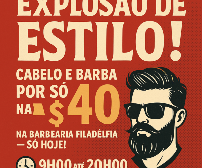 A promoção continua: Barba e cabelo na segunda maluca por apenas R$ 40,00