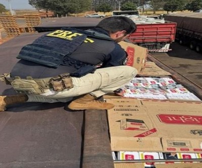 PRF apreende 350 mil maços de cigarros em Inocência