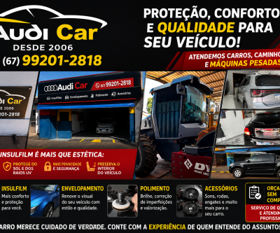 Muito além da estética: Insulfilm ajuda a reduzir calor e protege o interior do carro; Audi Car atende você com serviços especializados em Três Lagoas
