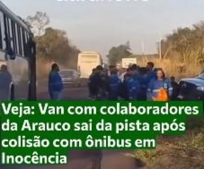 Ultrapassagem termina em grave acidente entre van e ônibus com trabalhadores entre Três Lagoas e Inocência
