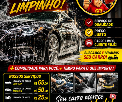 Quintou! Deixe seu carro limpinho para o fim de semana no Lava Jato Chapolin de Três Lagoas