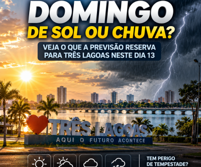 Domingo de sol ou chuva em Três Lagoas: Veja o que a previsão reserva para este dia 13
