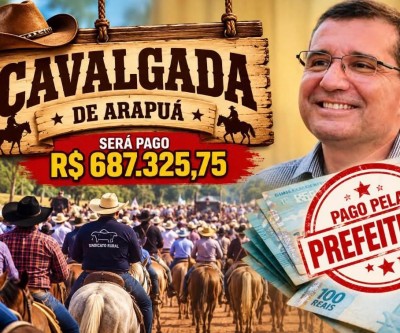 Coincidência chama atenção: Prefeitura prevê os mesmos R$ 687 mil do ano passado para pagar a Cavalgada de Arapuá com dinheiro público