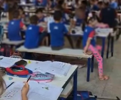 VEJA O VÍDEO: Que vergonha, prefeito: Denúncia aponta alunos tendo aulas em corredores e cantina de escola municipal de Três Lagoas