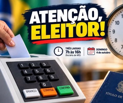 ATENÇÃO ELEITOR: Em Três Lagoas votação termina às 16h; confusão com horário de Brasília pode fazer eleitor perder o voto