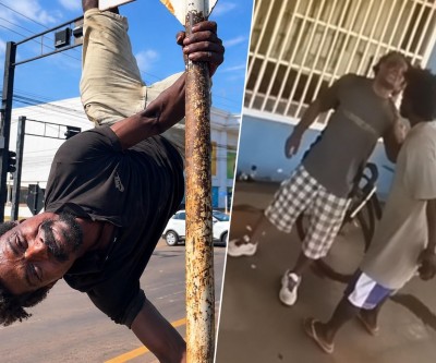 Saci não corre da briga: Mesmo com uma perna só, dá um couro em homem na frente de conveniência em Três Lagoas; vídeo viraliza