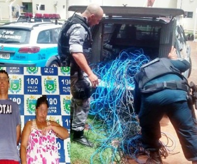 Mãe e filho são detidos sob acusação de furto de fios no Novo Oeste 