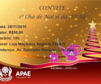 1º Chá de Natal da Apae de Três Lagoas acontece neste sábado