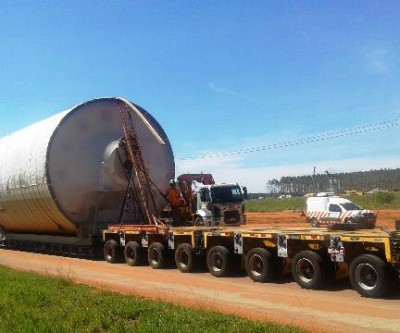Tanque de branqueamento de celulose do Projeto Horizonte 2 pesa 126 toneladas