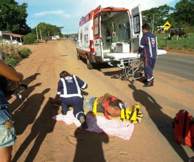 Queda de motociclista em Jupiá mobiliza equipe do SAMU