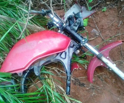Moto furtada no réveillon é encontrada pela Rotai toda “depenada”
