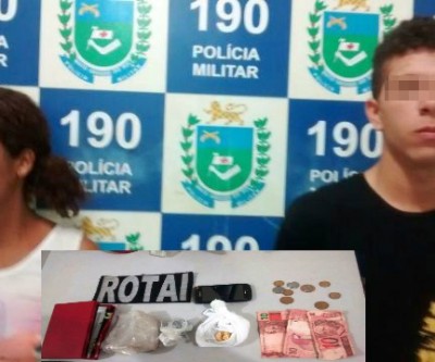 Traficante menor de idade e usuária são flagrados pela Rotai negociando drogas