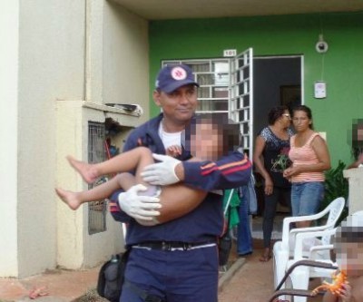 Criança de 03 anos é socorrida pelo SAMU após acidente ocorrido no Novo Oeste  