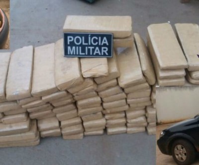 Após fuga, PM apreende 115 kg de maconha e captura traficante 