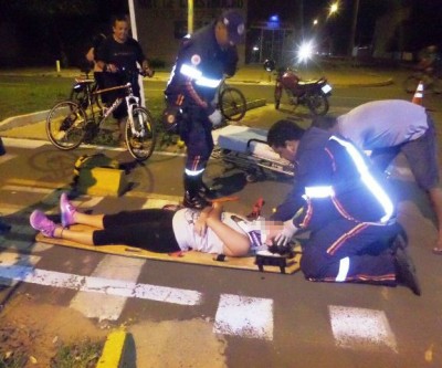 Ciclista Russa sofre acidente na ciclovia de Três Lagoas