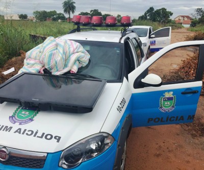 Ao averiguar furto em residência, PM encontra TV escondida em matagal 