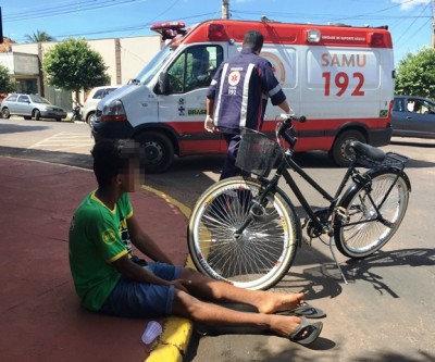 PM registra acidente entre carro e bicicleta no Centro de Três Lagoas 