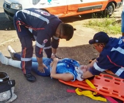 Motociclista na contramão causa acidente no bairro Nossa Senhora Aparecida 