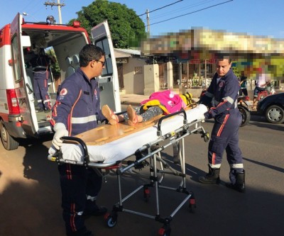 Mãe e filha de 05 anos ficam feridas em acidente registrado no início da manhã desta 2º feira 