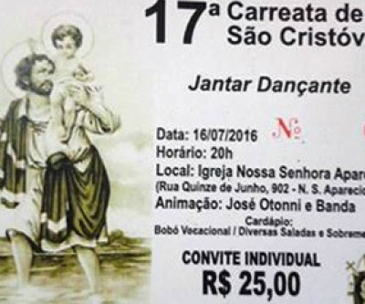 17ª Carreata de São Cristóvão acontece no próximo sábado em Três Lagoas 