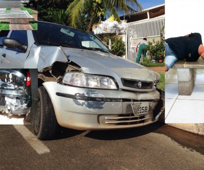 Menor que bateu carro e derrubou portão de residência dorme na delegacia 