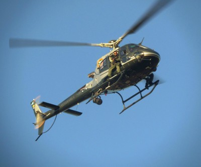 Helicóptero do Grupo Aéreo da capital auxilia na operação feita pelo 2º BPM 