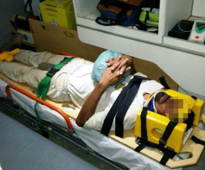 Ciclista atropelado na BR-262 teve que receber atendimentos médicos do SAMU 