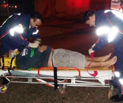 Ao passar em “quebra molas”, motociclista sofre queda e é socorrido pelo SAMU 