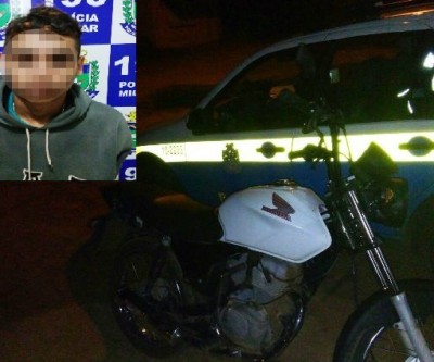 Após perseguição, menor é apreendido com moto furtada  