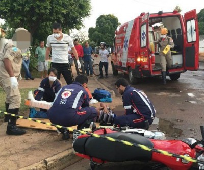 Acidente de trânsito no bairro Vila Nova mobiliza unidades de resgate do SAMU e Corpo de Bombeiros