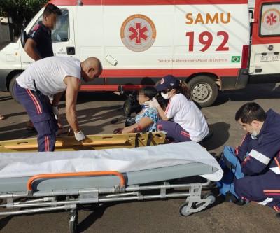 Mulher de 31 anos fica ferida em acidente no centro de Três Lagoas 