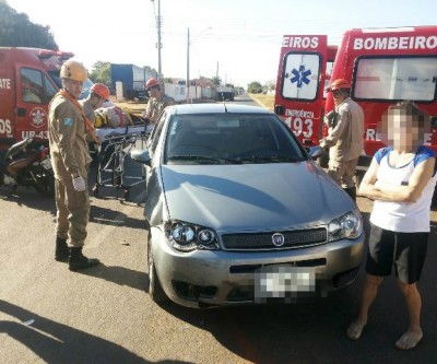 Acidente de trânsito deixa mulher de 60 anos ferida 